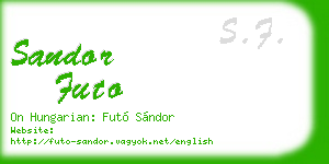 sandor futo business card