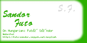 sandor futo business card